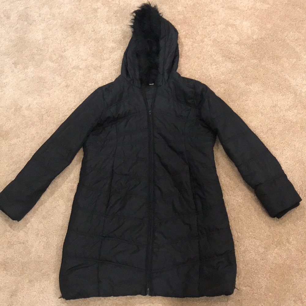 Motherhood Maternity Black Jacket w/ Hood - Large